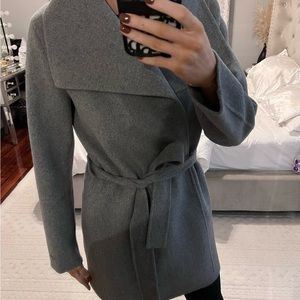 tahari belt tie coat